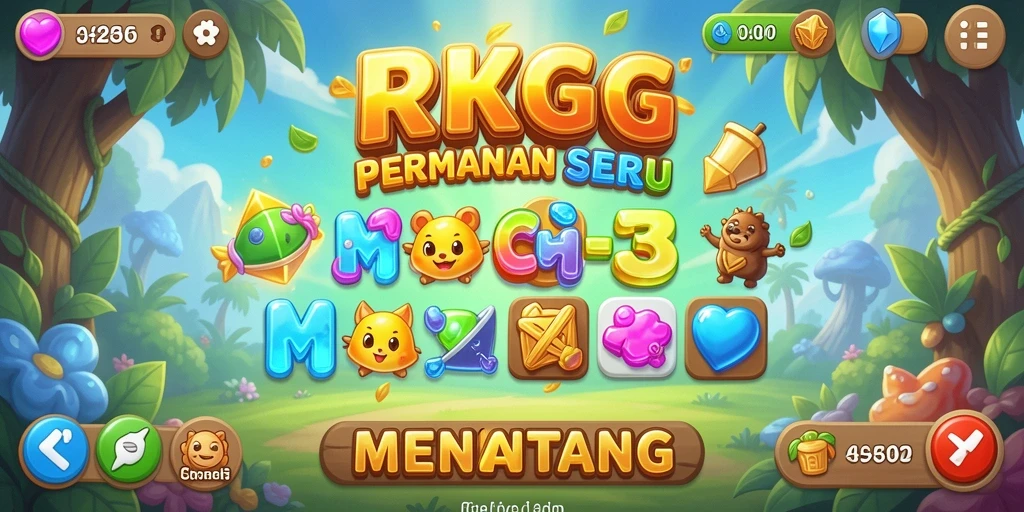 Tampilan menarik dari gameplay seru RKGG Match-3.