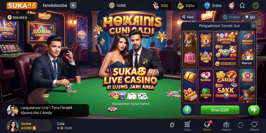 Tampilan gameplay Live Casino yang seru dan interaktif di SUKA86.