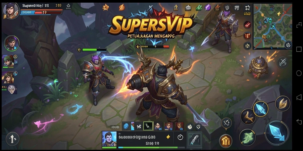Tangkapan layar utama SUPERSVIP menampilkan aksi seru dalam gameplay ARPG.