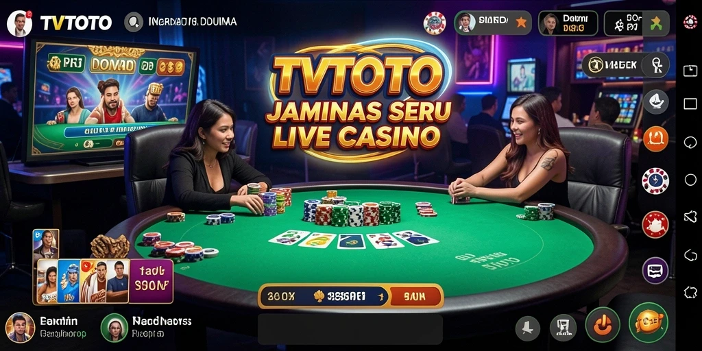 Tampilan gameplay Live Casino yang menegangkan dan menarik di TVTOTO.